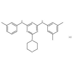 N2-(3,5-dimethylphenyl)-6-morpholino-N4-(m-tolyl)-1,3,5-triazine-2,4-diamine hydrochloride Structure