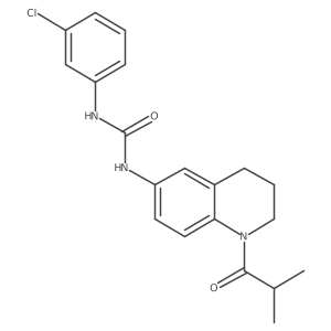 CC(C)C(=O)N1CCCc2cc(NC(=O)Nc3cccc(Cl)c3)ccc21结构式