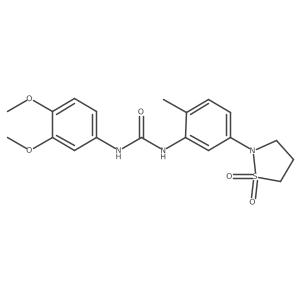 1-(3,4-Dimethoxyphenyl)-3-(5-(1,1-dioxidoisothiazolidin-2-yl)-2-methylphenyl)urea结构式