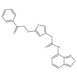 N-(benzo[c][1,2,5]thiadiazol-4-yl)-2-(2-((2-oxo-2-phenylethyl)thio)thiazol-4-yl)acetamide结构式