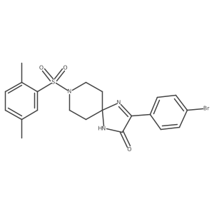 3-(4-Bromophenyl)-8-((2,5-dimethylphenyl)sulfonyl)-1,4,8-triazaspiro[4.5]dec-3-en-2-one结构式