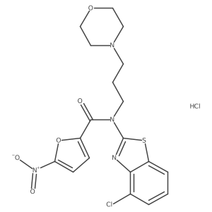 N-(4-chlorobenzo[d]thiazol-2-yl)-N-(3-morpholinopropyl)-5-nitrofuran-2-carboxamide hydrochloride结构式