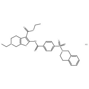 ethyl 2-(4-((3,4-dihydroisoquinolin-2(1H)-yl)sulfonyl)benzamido)-6-ethyl-4,5,6,7-tetrahydrothieno[2,3-c]pyridine-3-carboxylate hydrochloride Structure