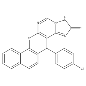2-(4-Chlorophenyl)-12-oxa-5,7,8,10-tetrazapentacyclo[11.8.0.03,11.04,8.014,19]henicosa-1(13),3(11),4,9,14,16,18,20-octaene-6-thione Structure