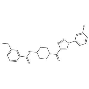 N-(1-(1-(3-chlorophenyl)-1H-1,2,3-triazole-4-carbonyl)piperidin-4-yl)-3-methoxybenzamide结构式