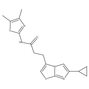 3-(6-cyclopropylimidazo[2,1-b]thiazol-3-yl)-N-(4,5-dimethylthiazol-2-yl)propanamide结构式