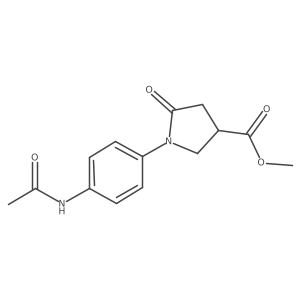 Methyl 1-[4-(acetylamino)phenyl]-5-oxo-3-pyrrolidinecarboxylate结构式