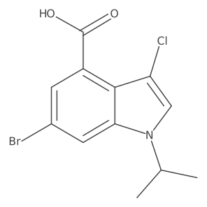 6-bromo-3-chloro-1-(1-methylethyl)-1H-indole-4-carboxylic acid结构式