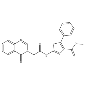 methyl 2-{[(4-oxoquinazolin-3(4H)-yl)acetyl]amino}-5-phenyl-1,3-thiazole-4-carboxylate结构式