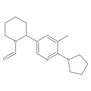 2-(5-methyl-6-pyrrolidin-1-yl-3-pyridyl)piperidine-1-carbaldehyde结构式