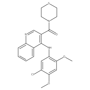 (4-((5-Chloro-2,4-dimethoxyphenyl)amino)quinolin-3-yl)(thiomorpholino)methanone结构式