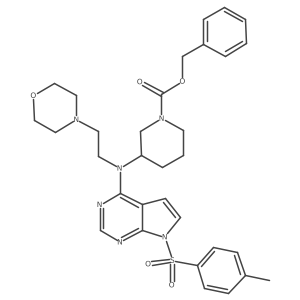 benzyl 3-((2-morpholinoethyl)(7-tosyl-7H-pyrrolo[2,3-d]pyrimidin-4-yl)amino)piperidine-1-carboxylate结构式