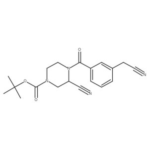 Tert-butyl 3-cyano-4-[3-(cyanomethyl)benzoyl]piperazine-1-carboxylate结构式