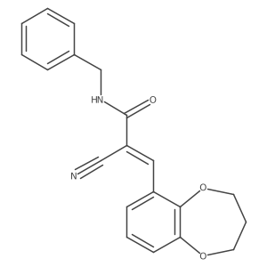 N-benzyl-2-cyano-3-(3,4-dihydro-2H-1,5-benzodioxepin-6-yl)prop-2-enamide结构式