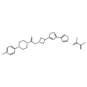 1-(4-(4-Chlorophenyl)piperazin-1-yl)-2-(3-(3-(thiophen-3-yl)-1,2,4-oxadiazol-5-yl)azetidin-1-yl)ethanone oxalate结构式