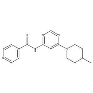 N-(6-(4-methylpiperidin-1-yl)pyrimidin-4-yl)isonicotinamide结构式