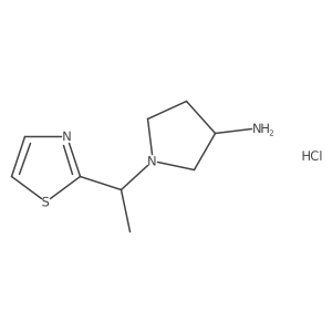 1-(1-(Thiazol-2-yl)ethyl)pyrrolidin-3-amine hydrochloride Structure