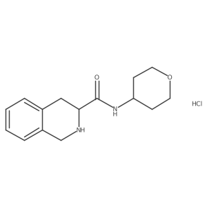 N-(oxan-4-yl)-1,2,3,4-tetrahydroisoquinoline-3-carboxamide hydrochloride结构式