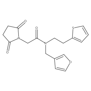 2-(2,5-dioxopyrrolidin-1-yl)-N-(furan-3-ylmethyl)-N-(2-(thiophen-2-yl)ethyl)acetamide Structure