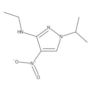 N-Ethyl-1-isopropyl-4-nitro-1H-pyrazol-3-amine结构式