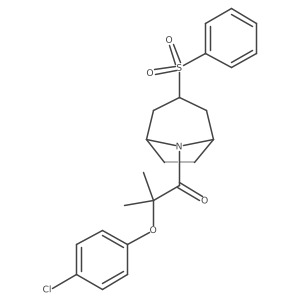 2-(4-chlorophenoxy)-2-methyl-1-((1R,5S)-3-(phenylsulfonyl)-8-azabicyclo[3.2.1]octan-8-yl)propan-1-one Structure