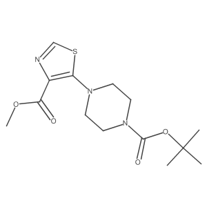 4-(4-Methoxycarbonyl-thiazol-5-yl)-piperazine-1-carboxylic acid tert-butyl ester Structure