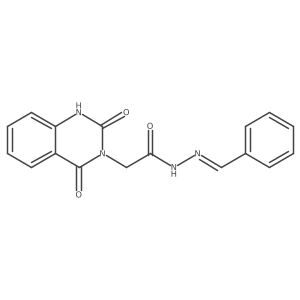 3(2H)-Quinazolineacetic acid, 1,4-dihydro-2,4-dioxo-, 2-(phenylmethylene)hydrazide Structure