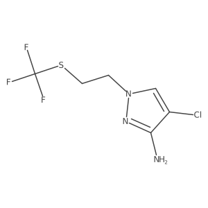 4-chloro-1-{2-[(trifluoromethyl)sulfanyl]ethyl}-1H-pyrazol-3-amine Structure