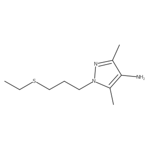 1-[3-(ethylsulfanyl)propyl]-3,5-dimethyl-1H-pyrazol-4-amine结构式