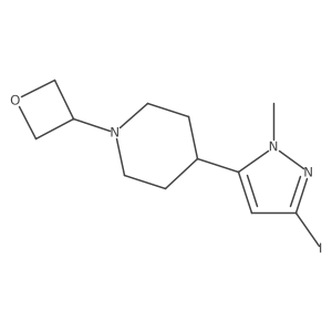 4-(3-Iodo-1-methyl-1h-pyrazol-5-yl)-1-(3-oxetanyl)piperidine Structure