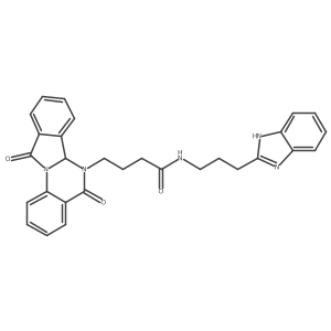 N-[3-(1H-benzimidazol-2-yl)propyl]-4-(5,11-dioxo-6a,11-dihydroisoindolo[2,1-a]quinazolin-6(5H)-yl)butanamide结构式