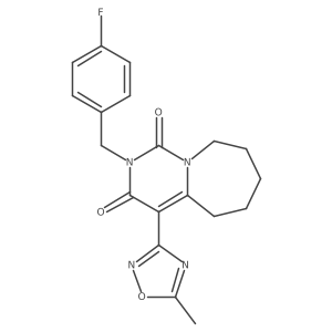 2-(4-fluorobenzyl)-4-(5-methyl-1,2,4-oxadiazol-3-yl)-6,7,8,9-tetrahydropyrimido[1,6-a]azepine-1,3(2H,5H)-dione Structure
