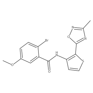 2-bromo-5-methoxy-N-[2-(3-methyl-1,2,4-oxadiazol-5-yl)thiophen-3-yl]benzamide结构式