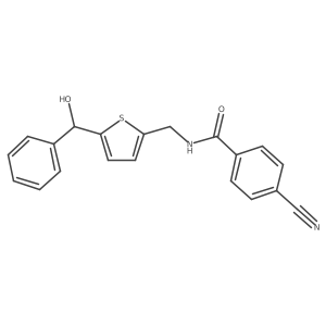 4-cyano-N-((5-(hydroxy(phenyl)methyl)thiophen-2-yl)methyl)benzamide结构式