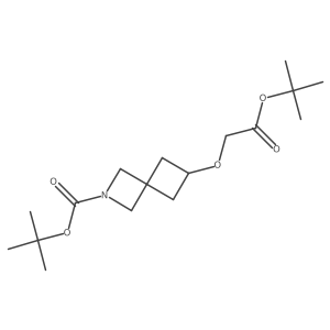 Tert-butyl 6-[2-[(2-methylpropan-2-yl)oxy]-2-oxoethoxy]-2-azaspiro[3.3]heptane-2-carboxylate结构式