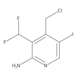 4-(Chloromethyl)-3-(difluoromethyl)-5-iodopyridin-2-amine结构式