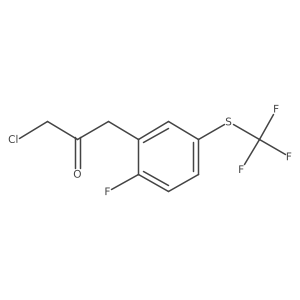 1-Chloro-3-(2-fluoro-5-(trifluoromethylthio)phenyl)propan-2-one结构式