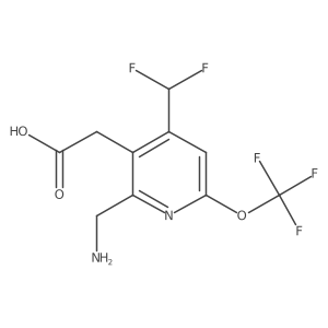 2-(Aminomethyl)-4-(difluoromethyl)-6-(trifluoromethoxy)pyridine-3-acetic acid结构式
