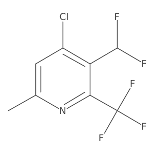 4-Chloro-3-(difluoromethyl)-6-methyl-2-(trifluoromethyl)pyridine结构式