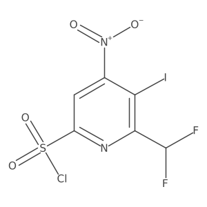 2-(Difluoromethyl)-3-iodo-4-nitropyridine-6-sulfonyl chloride结构式