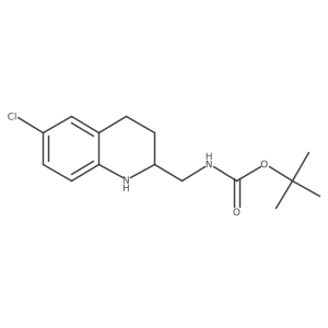 (+/-)-6-Chloro-2-((1,1-dimethylethoxycarbonylamino)methyl)-1,2,3,4-tetrahydroquinoline Structure