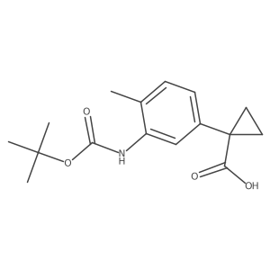 1-(3-{[(Tert-butoxy)carbonyl]amino}-4-methylphenyl)cyclopropane-1-carboxylic acid结构式
