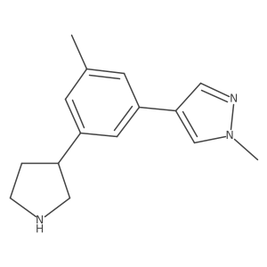 1-Methyl-4-[3-methyl-5-(3-pyrrolidinyl)phenyl]-1h-pyrazole结构式