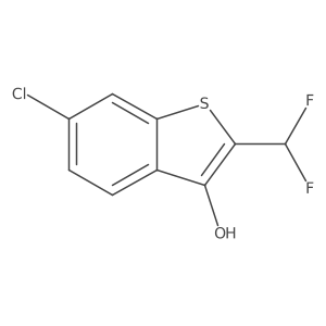 6-Chloro-2-(difluoromethyl)benzo[b]thiophen-3-ol结构式