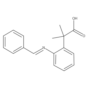 2-Methyl-2-{2-[(phenylmethylidene)amino]phenyl}propanoic acid结构式