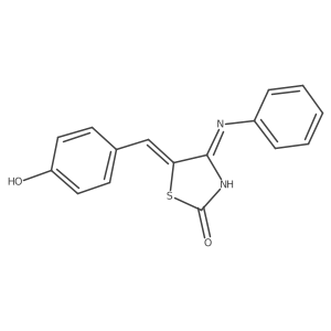 (4Z,5Z)-5-(4-hydroxybenzylidene)-4-(phenylimino)thiazolidin-2-one结构式