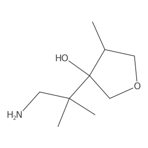 3-(1-Amino-2-methylpropan-2-yl)-4-methyloxolan-3-ol结构式