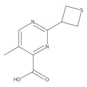 5-Methyl-2-(thietan-3-yl)pyrimidine-4-carboxylic acid结构式
