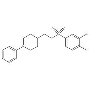 3-chloro-4-methyl-N-((1-(pyridin-3-yl)piperidin-4-yl)methyl)benzenesulfonamide Structure