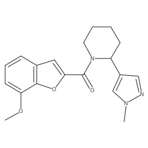 1-(7-methoxy-1-benzofuran-2-carbonyl)-2-(1-methyl-1H-pyrazol-4-yl)piperidine结构式